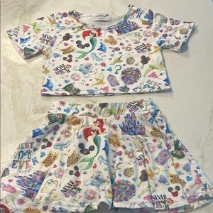 Colorful Disney Themed Two-Piece Set